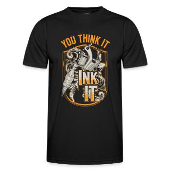 Tatoueur Tattoo Studio TattooIng - T-shirt sport Homme - noir - Devant - AI Model Male 178 dark (178cm)