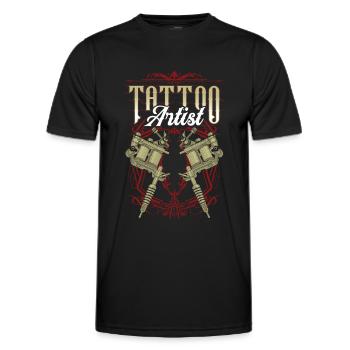 Tattoo Artist Tattoo Studio Tattoo Tattoo - Men's Functional T-Shirt - black - Front - AI Model Male 178 dark (178cm)