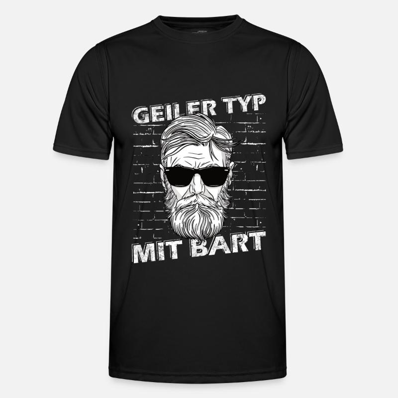 Geiler Typ mit Bart Hip Oberlippenbart Bärtig Männer Funktions-T-Shirt