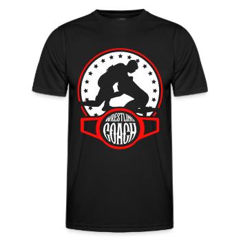 Entraîneur de lutte Lutte Lutteur de lutte - T-shirt sport Homme - noir - Devant - AI Model Male 178 dark (178cm)
