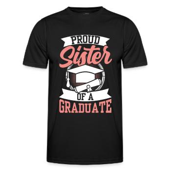 Fière sœur d’un diplômé diplômé - T-shirt sport Homme - noir - Devant - AI Model Male 178 dark (178cm)