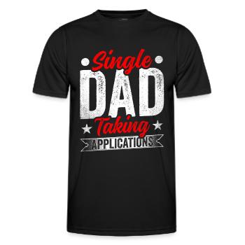 Single father accepts applications - Men's Functional T-Shirt - black - Front - AI Model Male 178 dark (178cm)
