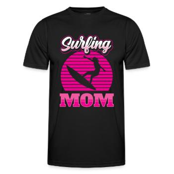Surfing Mom Surfboard Surfer Surfing Surfing Surfing - Men's Functional T-Shirt - black - Front - AI Model Male 178 dark (178cm)