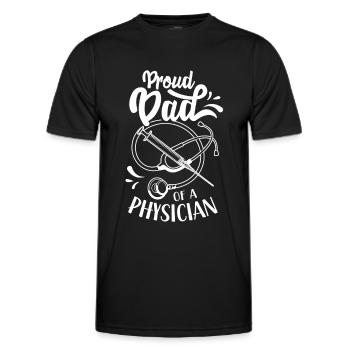 Fier père d’un médecin médecin médecin - T-shirt sport Homme - noir - Devant - AI Model Male 178 dark (178cm)