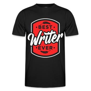 Best Writer of All Time Writer - Men's Functional T-Shirt - black - Front - AI Model Male 178 dark (178cm)