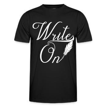 Continue writing Writer Author Writer - Men's Functional T-Shirt - black - Front - AI Model Male 178 dark (178cm)