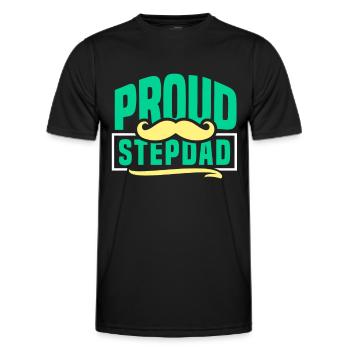 Fier beau-père Beau-père Beau-père Fête des pères - T-shirt sport Homme - noir - Devant - AI Model Male 178 dark (178cm)