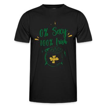 0 Prozent Sexy 100 Prozent Irisch Irland Ire - Männer Funktions-T-Shirt - Schwarz - Vorne - AI Model Male 178 dark (178cm)