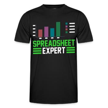 Spreadsheet Expert Table Work Accountant - Men's Functional T-Shirt - black - Front - AI Model Male 178 dark (178cm)
