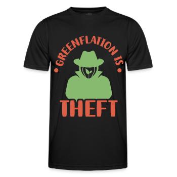 Greenflation is theft green inflation energy - Men's Functional T-Shirt - black - Front - AI Model Male 178 dark (178cm)