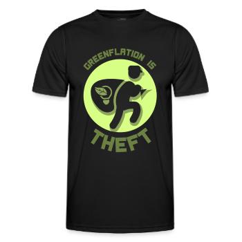 Greenflation is theft green energy inflation - Men's Functional T-Shirt - black - Front - AI Model Male 178 dark (178cm)