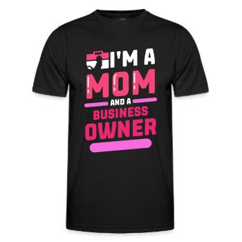 Je suis une mère et une propriétaire d’entreprise - T-shirt sport Homme - noir - Devant - AI Model Male 178 dark (178cm)
