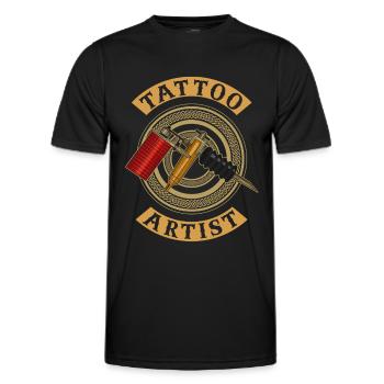 Tattoo Artist Tattoo Studio Tattoo Tattoo - Men's Functional T-Shirt - black - Front - AI Model Male 178 dark (178cm)