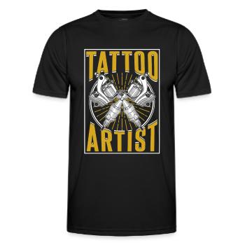 Tattoo Artist Tattoo Studio Tattoo Tattoo - Men's Functional T-Shirt - black - Front - AI Model Male 178 dark (178cm)