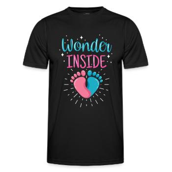 Miracle Inside Pregnant Baby Inside Sweet - Men's Functional T-Shirt - black - Front - AI Model Male 178 dark (178cm)