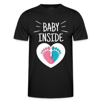 Baby Inside Pregnant Baby Inside Announcement - Men's Functional T-Shirt - black - Front - AI Model Male 178 dark (178cm)
