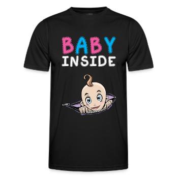 Baby Inside Pregnant Baby Inside Announcement - Men's Functional T-Shirt - black - Front - AI Model Male 178 dark (178cm)
