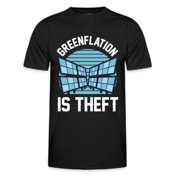 Greenflation is theft energy green inflation - Men's Functional T-Shirt - black - Front - AI Model Male 178 dark (178cm)