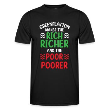 Greenflation riche riche plus riche et pauvre plus pauvre - T-shirt sport Homme - noir - Devant - AI Model Male 178 dark (178cm)
