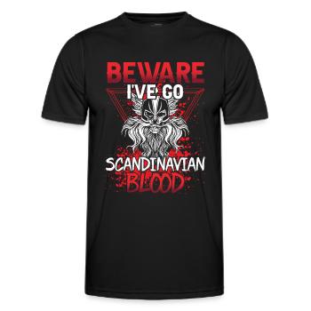 Attention J’ai du sang scandinave nordique - T-shirt sport Homme - noir - Devant - AI Model Male 178 dark (178cm)