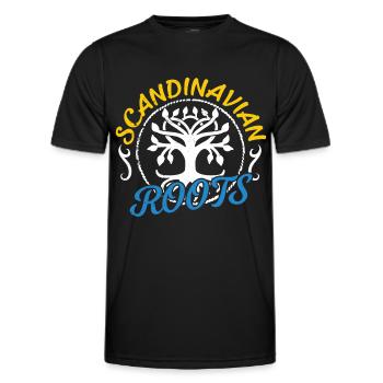 Skandinavische Wurzeln Schwedisch Skandinavien - Männer Funktions-T-Shirt - Schwarz - Vorne - AI Model Male 178 dark (178cm)