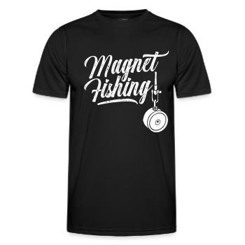 Magnet Fishing Magnetic Fishing Magnetic Fishermen - Men's Functional T-Shirt - black - Front - AI Model Male 178 dark (178cm)