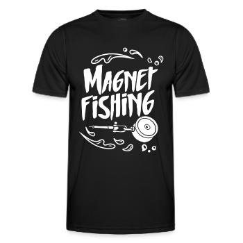 Magnetic Fishing Magnet Magnetic Fisherman - Men's Functional T-Shirt - black - Front - AI Model Male 178 dark (178cm)