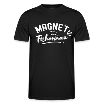 Magnet Fischer Magnetic Fisherman Magnetic Fishing - Men's Functional T-Shirt - black - Front - AI Model Male 178 dark (178cm)