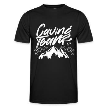 Caving Team Cave Hiking Cave Caving - Men's Functional T-Shirt - black - Front - AI Model Male 178 dark (178cm)