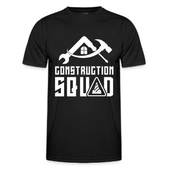 Équipe de construction Travail d’équipe Équipe de construction Chantier de construction Travailleurs de la construction - T-shirt sport Homme - noir - Devant - AI Model Male 178 dark (178cm)