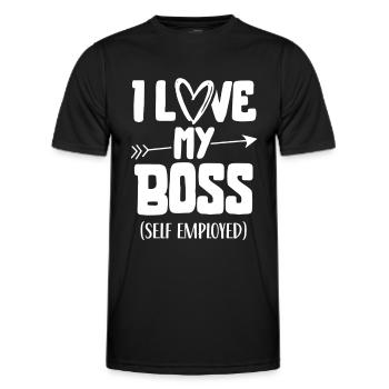 J’aime mon patron indépendant freelance - T-shirt sport Homme - noir - Devant - AI Model Male 178 dark (178cm)