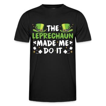 Der Kobold Hat Mich Dazu Gezwungen Leprechaun Ire - Männer Funktions-T-Shirt - Schwarz - Vorne - AI Model Male 178 dark (178cm)