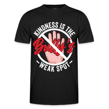 Freundlichkeit Ist Die Schwachstelle Des Mobbers - Männer Funktions-T-Shirt - Schwarz - Vorne - AI Model Male 178 dark (178cm)