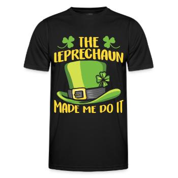 Der Kobold Hat Mich Dazu Gezwungen Ire Leprechaun - Männer Funktions-T-Shirt - Schwarz - Vorne - AI Model Male 178 dark (178cm)