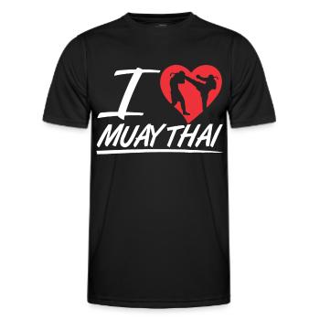 J’adore Muay Thai combattant arts martiaux arts martiaux arts martiaux arts martiaux - T-shirt sport Homme - noir - Devant - AI Model Male 178 dark (178cm)
