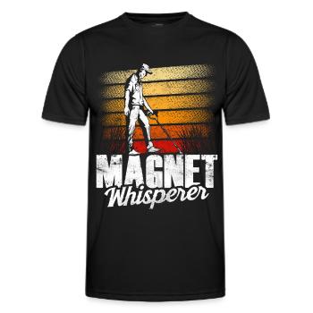 Magnetic Whisperer Magnetic Fishing Magnetic Fisherman - Men's Functional T-Shirt - black - Front - AI Model Male 178 dark (178cm)