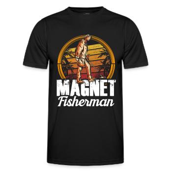 Magnet Fisherman Magnet Magnetic Fishing - Men's Functional T-Shirt - black - Front - AI Model Male 178 dark (178cm)