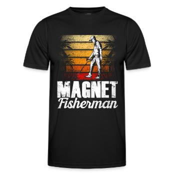 Magnet Fisherman Magnet Magnetic Fishing - Men's Functional T-Shirt - black - Front - AI Model Male 178 dark (178cm)