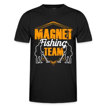 Magnet Fishing Team Magnetic Fishing Magnetic Fisherman - Men's Functional T-Shirt - black - Front - AI Model Male 178 dark (178cm)