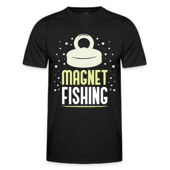 Magnetic Fishing Magnetic Fisherman Magnet - Men's Functional T-Shirt - black - Front - AI Model Male 178 dark (178cm)