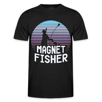 Magnet Fisherman Magnet Magnetic Fishing - Men's Functional T-Shirt - black - Front - AI Model Male 178 dark (178cm)