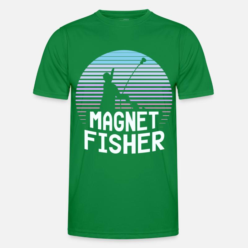 Magnetfischer Magnet Magnetfischen Männer Funktions-T-Shirt