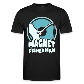 Magnetic Fisherman Magnetic Fishing Magnet - Men's Functional T-Shirt - black - Front - AI Model Male 178 dark (178cm)