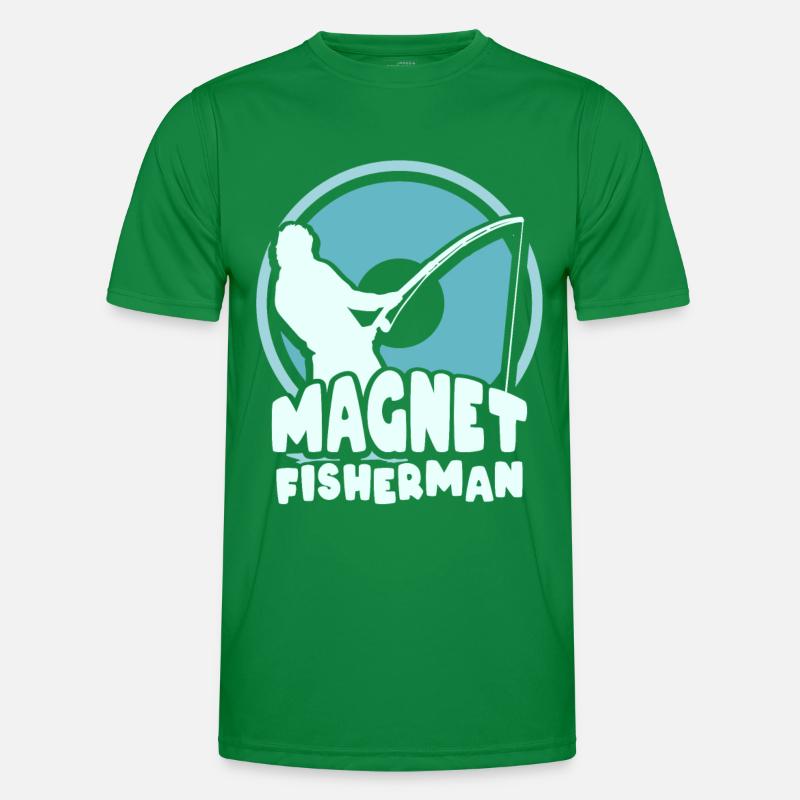 Magnetfischer Magnetfischen Magnet Männer Funktions-T-Shirt