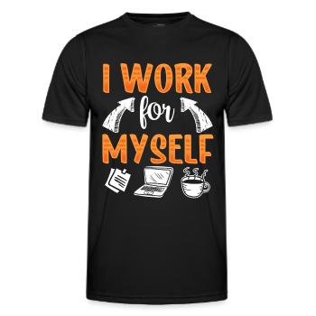 Ich Arbeite Für Mich Selbst Gründer Unternehmer - Männer Funktions-T-Shirt - Schwarz - Vorne - AI Model Male 178 dark (178cm)