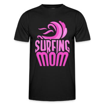 Surf Mama Surf Surfer Planche de surf - T-shirt sport Homme - noir - Devant - AI Model Male 178 dark (178cm)
