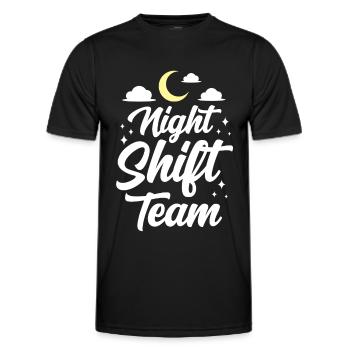 Night Shift Team Work Night Shift Colleague - Men's Functional T-Shirt - black - Front - AI Model Male 178 dark (178cm)