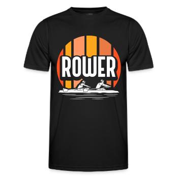 Rower Rowing Rowing Boat Rowing Rowing - Men's Functional T-Shirt - black - Front - AI Model Male 178 dark (178cm)