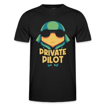 Jet de pilote privé Avion léger Petit avion - T-shirt sport Homme - noir - Devant - AI Model Male 178 dark (178cm)
