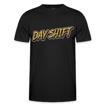 Poste de jour Travail posté Travail posté - T-shirt sport Homme - noir - Devant - AI Model Male 178 dark (178cm)